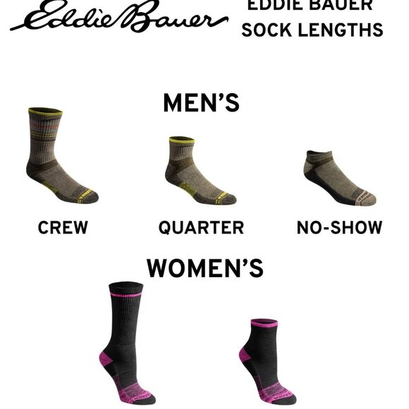 Eddie Bauer - Large - Mens Socks 6-Pair, Quarter Socks, Black, open never used - Picture 5 of 12